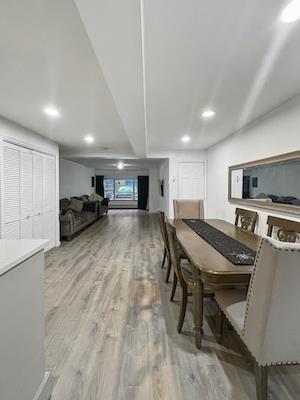 dining room with light hardwood / wood-style floors