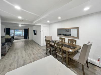 dining area featuring hardwood / wood-style flooring