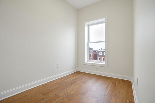 empty room with light wood-type flooring