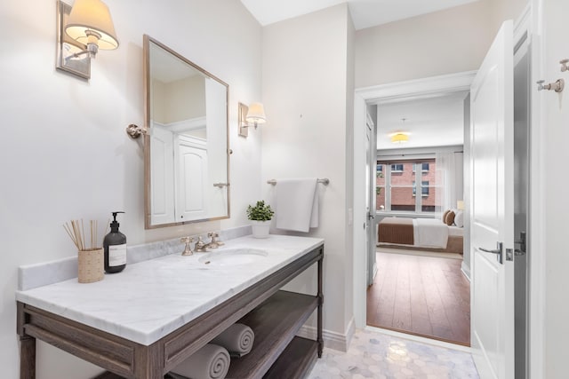 15 Warren St Unit 102, Jersey City, NJ 07032 - bathroom featuring vanity and baseboards