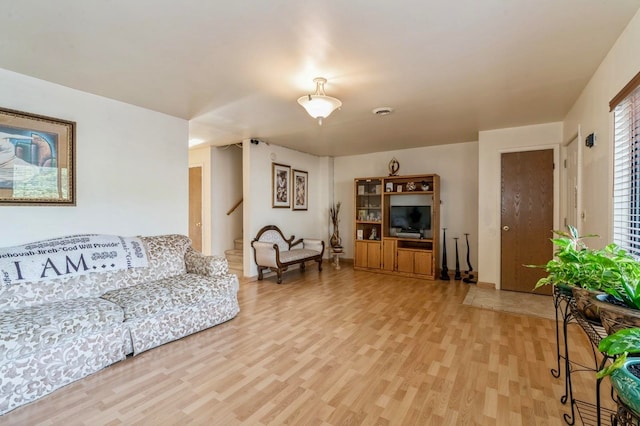 living room featuring light hardwood / wood-style floors