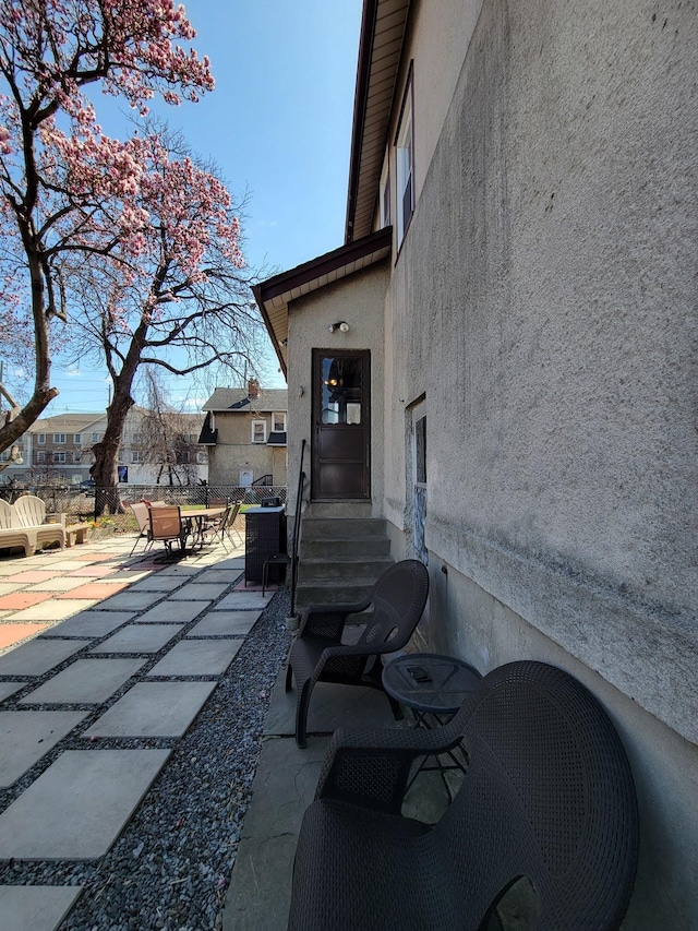 view of patio / terrace featuring entry steps