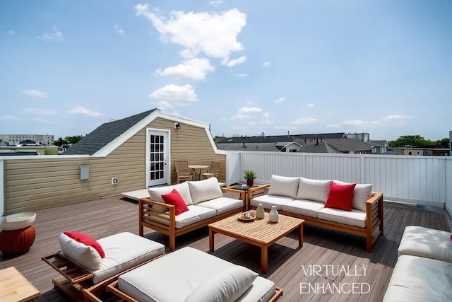 25 Poplar St, Jersey City, NJ 07307 - wooden deck with an outdoor living space