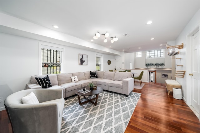 25 Poplar St, Jersey City, NJ 07307 - living area with hardwood / wood-style floors and recessed lighting