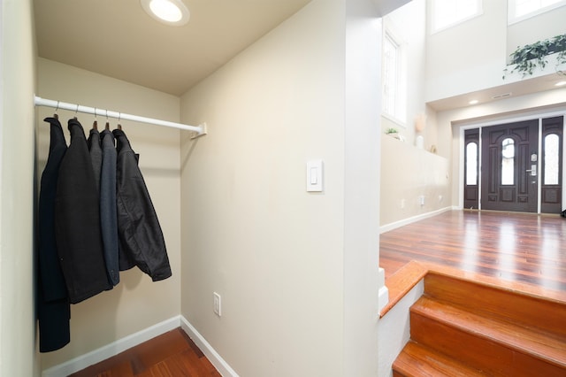 25 Poplar St, Jersey City, NJ 07307 - spacious closet with wood finished floors and a towering ceiling