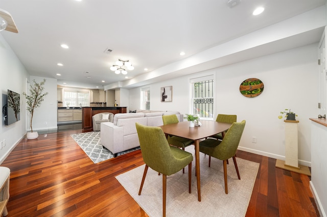 25 Poplar St, Jersey City, NJ 07307 - dining room featuring recessed lighting and dark wood-type flooring