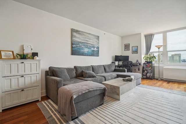 living room featuring hardwood / wood-style flooring