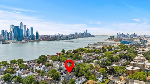 33 Duer Pl, Weehawken, NJ 07086 - drone / aerial view of skyline and a large body of water