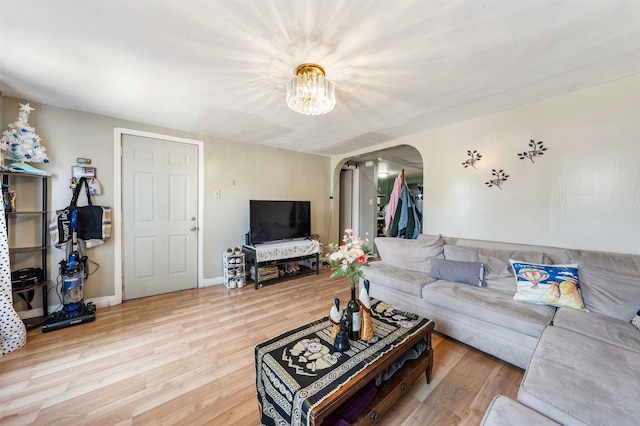 living room featuring wood-type flooring