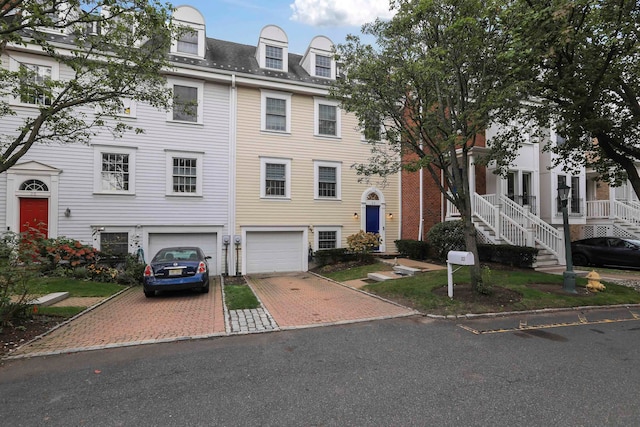 view of property with a garage