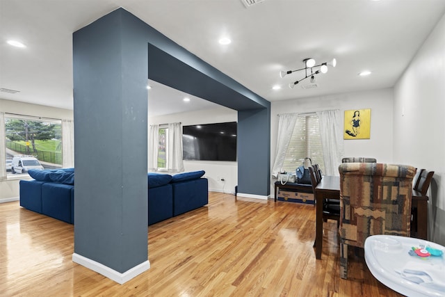 8901 Newkirk Ave, North Bergen, NJ 07047 - living room featuring light wood finished floors and recessed lighting