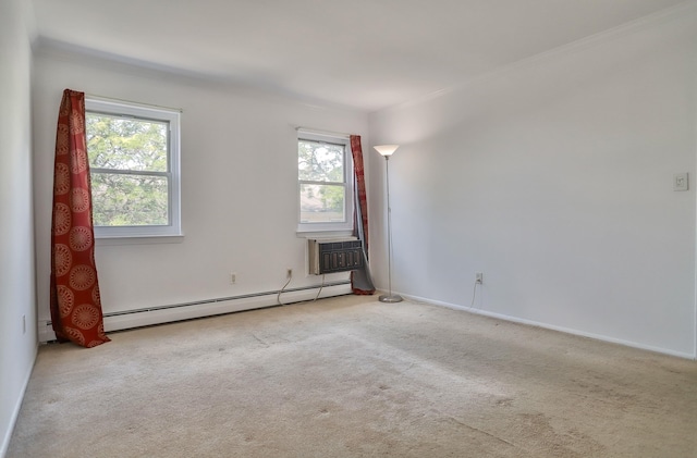 1445 68th St Unit A, North Bergen, NJ 07047 - carpeted spare room featuring baseboard heating and a wall mounted air conditioner