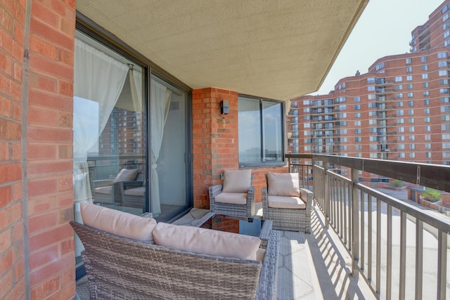 balcony featuring an outdoor living space