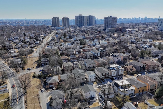 drone / aerial view with a view of city