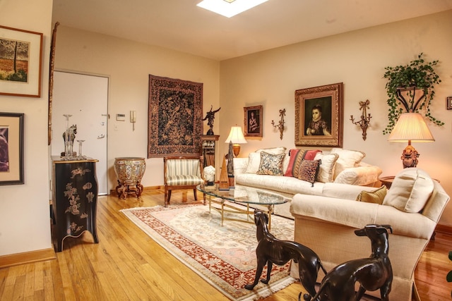 living room featuring light hardwood / wood-style flooring