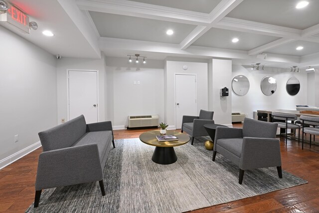 100 Manhattan Ave Unit 205, Union City, NJ 07087 - lobby with coffered ceiling, beam ceiling, and recessed lighting