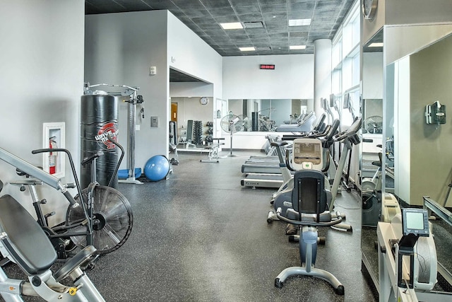 20 Newport Pkwy Unit 1707, Jersey City, NJ 07310 - workout area with a drop ceiling and a towering ceiling