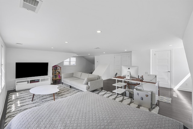 65 Dillingham Pl, Englewood Cliffs, NJ 07632 - living room featuring visible vents, baseboards, recessed lighting, and wood finished floors