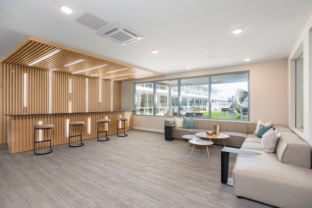 building lobby with recessed lighting