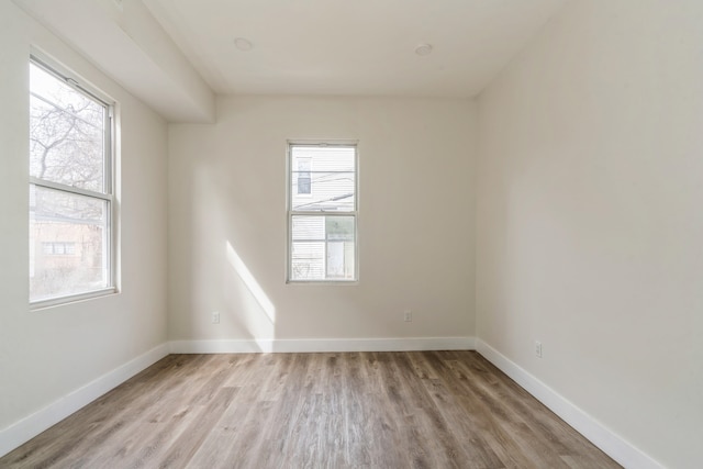 empty room featuring light hardwood / wood-style flooring