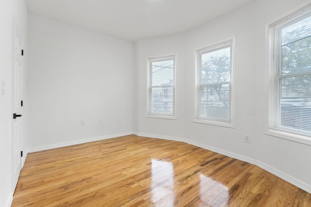 empty room with light hardwood / wood-style floors