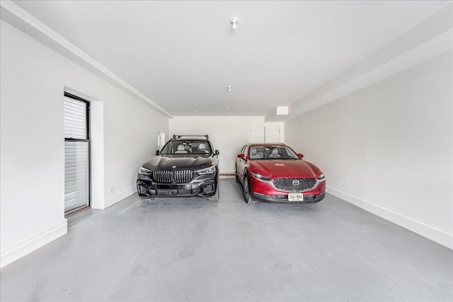 parking garage with baseboards