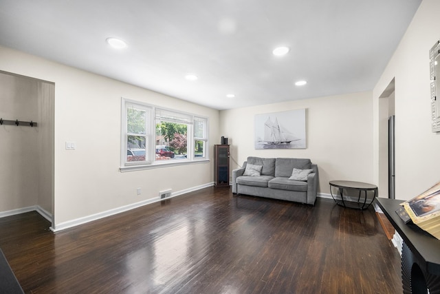 120 Main St, Ridgefield Park, NJ 07660 - living area featuring wood finished floors, baseboards, and recessed lighting