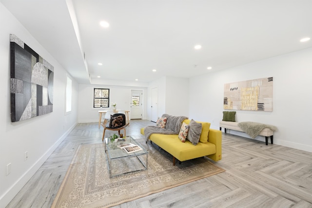 77 Clerk St Unit 1, Jersey City, NJ 07305 - living area featuring baseboards and recessed lighting