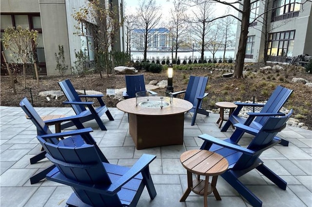 1500 Hudson St Unit 7R, Hoboken, NJ 07030 - view of patio / terrace featuring an outdoor fire pit