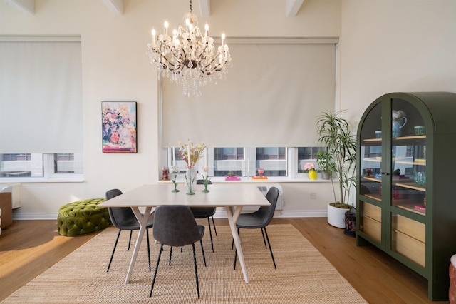 1500 Hudson St Unit 7R, Hoboken, NJ 07030 - dining space with wood finished floors and a chandelier