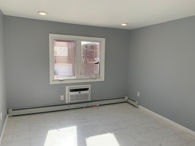 1604 74th St Unit 202, North Bergen, NJ 07047 - spare room featuring marble finish floors, baseboards, and recessed lighting