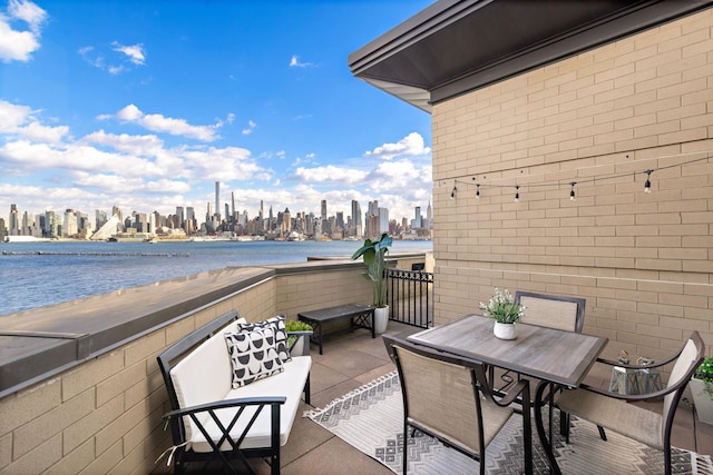 balcony with a water view