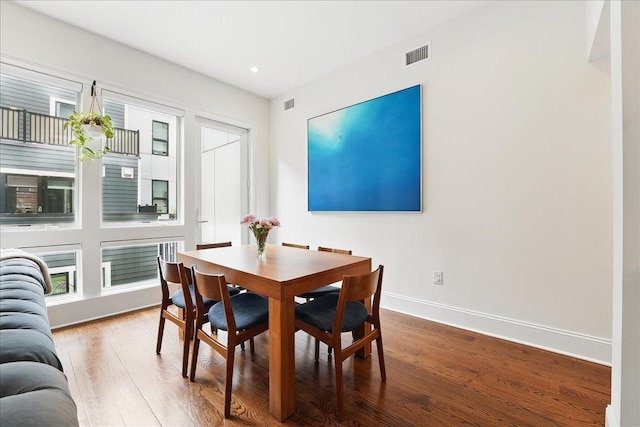 324 Hudson St # 1, Hoboken, NJ 07030 - dining space featuring baseboards, wood finished floors, and recessed lighting