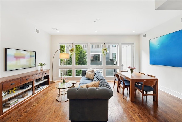 324 Hudson St # 1, Hoboken, NJ 07030 - living area featuring wood finished floors, recessed lighting, and baseboards
