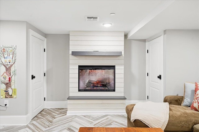 324 Hudson St # 1, Hoboken, NJ 07030 - living area featuring baseboards and a large fireplace