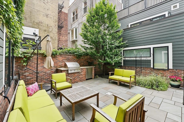 324 Hudson St # 1, Hoboken, NJ 07030 - view of patio featuring an outdoor living space
