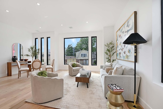 262 Webster Ave Unit 2, Jersey City, NJ 07307 - living room featuring recessed lighting and light wood-style flooring