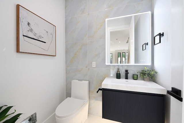 262 Webster Ave Unit 2, Jersey City, NJ 07307 - half bath with vanity and tile walls