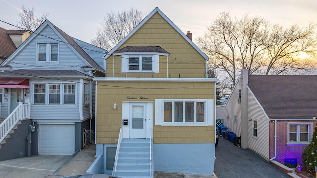 view of front facade with a garage