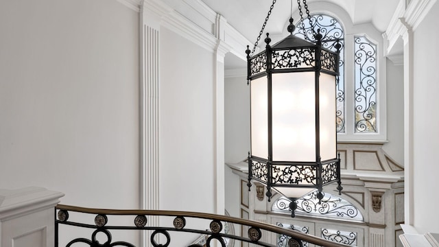 room details with ornate columns and crown molding