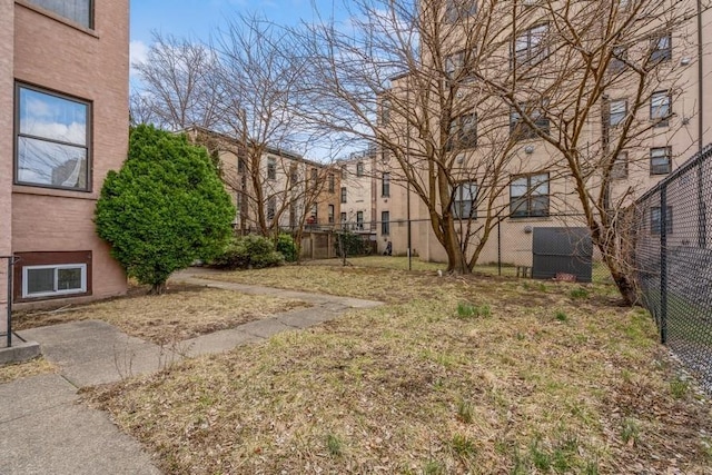 view of yard featuring fence