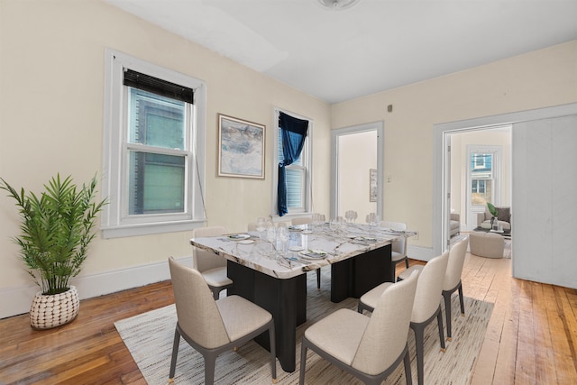 dining room featuring light hardwood / wood-style flooring