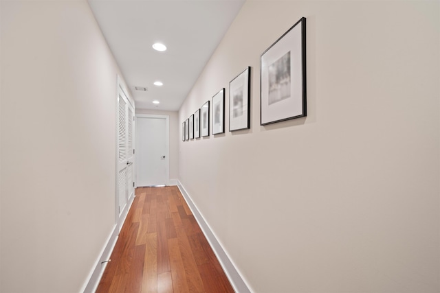 84 Willow Ave Unit 4B, Hoboken, NJ 07030 - hall with recessed lighting and hardwood / wood-style floors