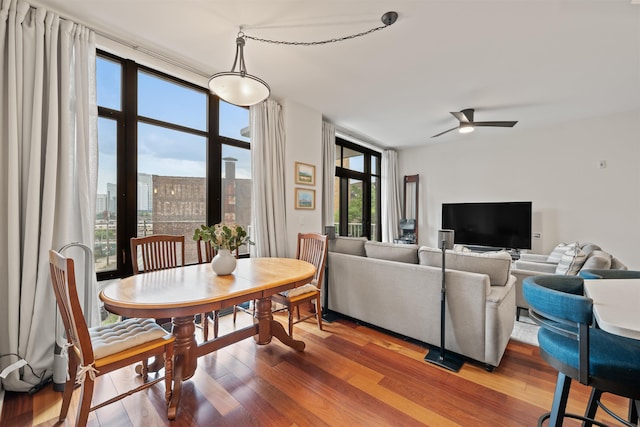 84 Willow Ave Unit 4B, Hoboken, NJ 07030 - dining space featuring wood finished floors and ceiling fan