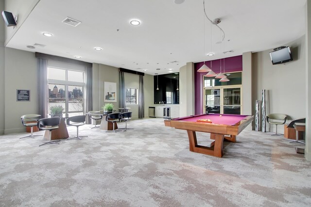 24 Ave At Port Imperial Unit 305, West New York, NJ 07093 - rec room with recessed lighting, visible vents, and billiards