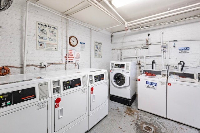 common laundry area featuring washer and dryer