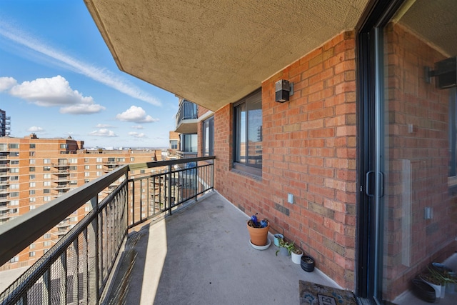 balcony with a view of city