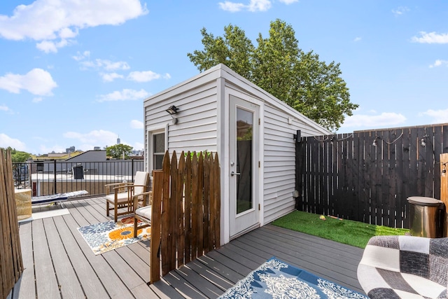 35 Manhattan Ave Unit 4, Jersey City, NJ 07307 - wooden terrace with an outbuilding