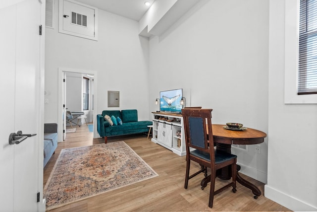 35 Manhattan Ave Unit 4, Jersey City, NJ 07307 - office space with wood finished floors, electric panel, and a towering ceiling