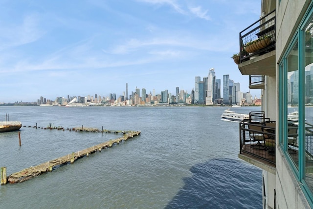 600 Harbor Blvd Unit 973/975, Weehawken, NJ 07086 - dock area with a view of skyline and a water view